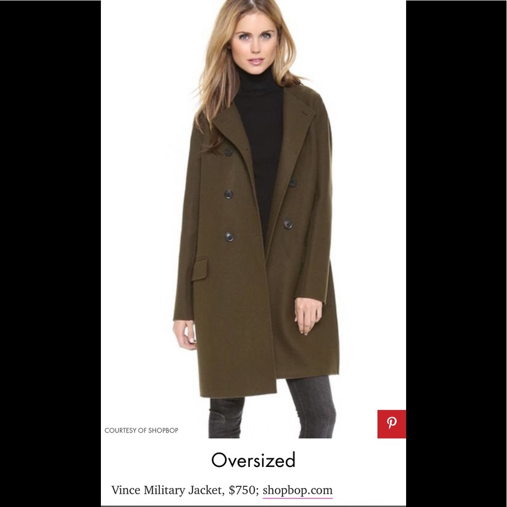 ❌sold❌Vince Military khaki double breasted coat.